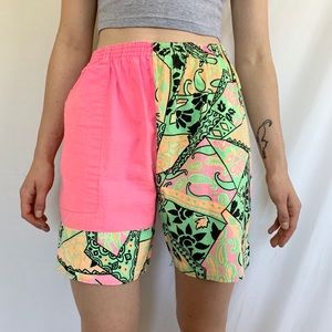 Vintage 80s Neon Jams Abstract Multicolor Shorts